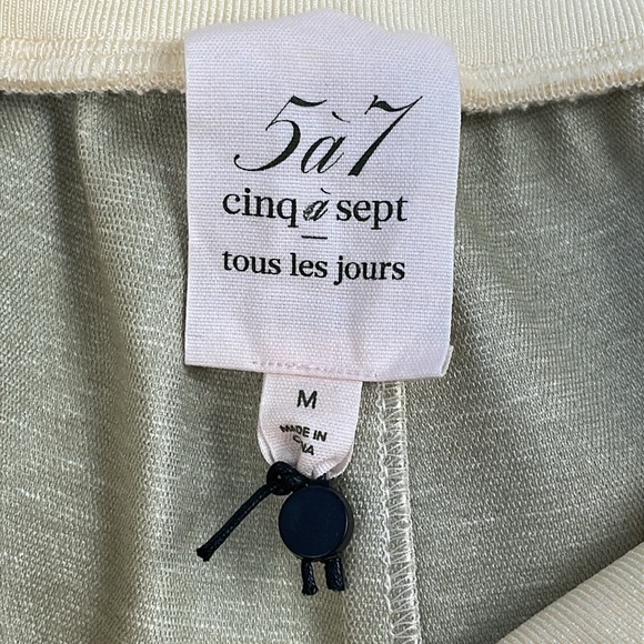 New Cinq a Sept Giles Faux Leather Cargo Jogger Pants Dune Beige Cream Sz M - Picture 10 of 16